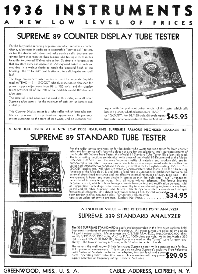 Supreme 89 C, 89 Standard, 339 Standard