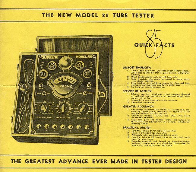 Supreme 85 Portable Tube Tester