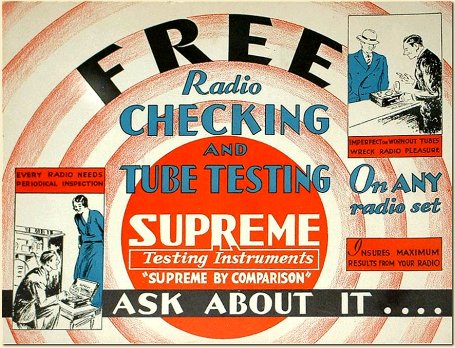 1929 Supreme Radio Service Sign